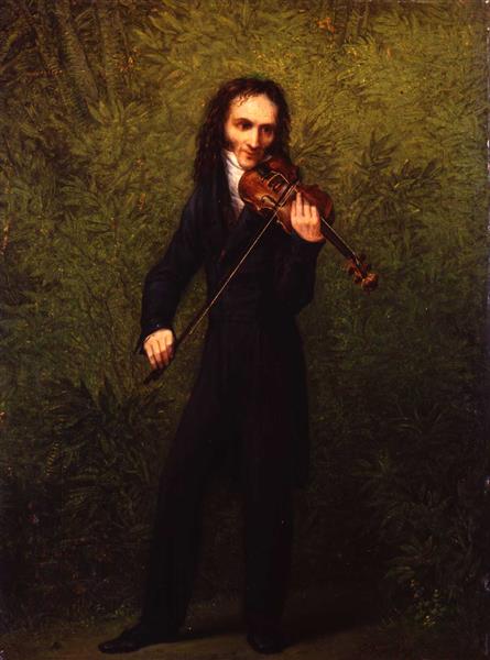 Paganini ca 1829  by Georg Friedrich Kersting (1785-1847)  Staatliche Kunstsammlungen Dresden Galerie Neue Meister 2202B